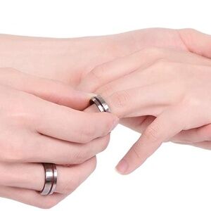 Titanium Wedding Band Brushed Polished 6mm